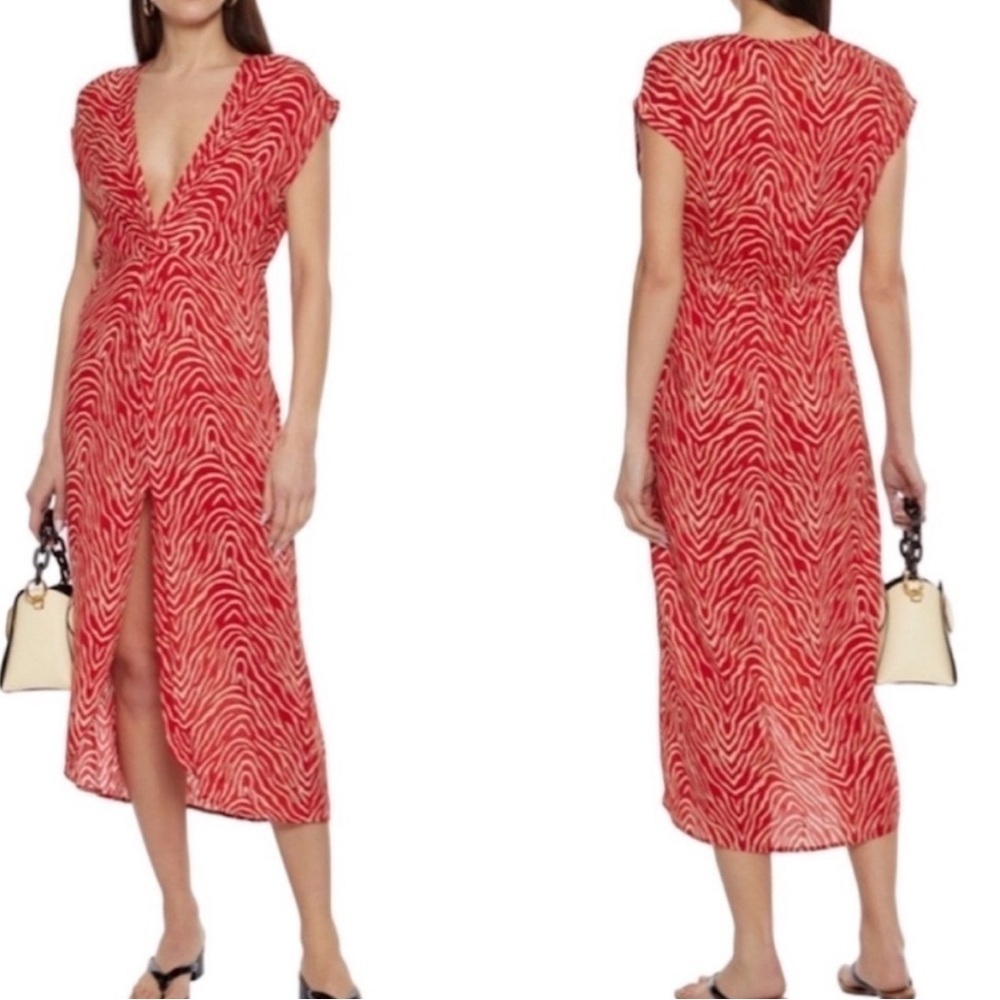 VIX Paula Hermanny Celina Zebra Print Caftan Coverup